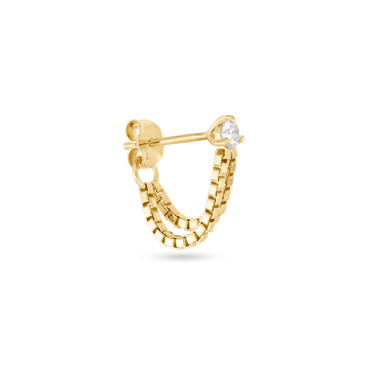 Stone and Strand 14K Yellow Gold Block Chain Front To Back Earring Side Image