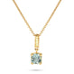 Stone and Strand 10K Yellow Gold Blue Lagoon Aquamarine Necklace Close Up Image