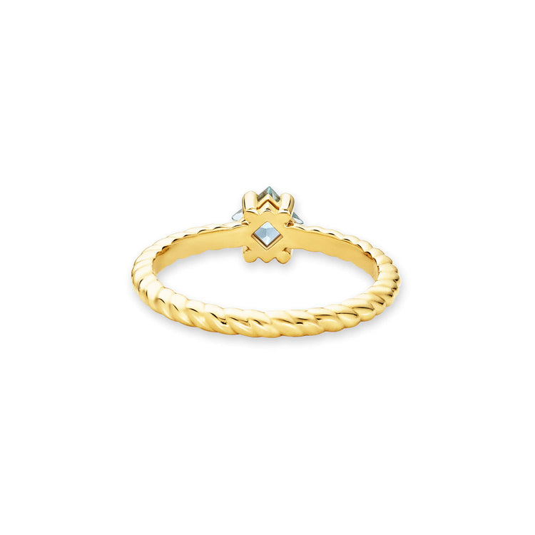 Stone and Strand 10K Yellow Gold Blue Lagoon Aquamarine Ring Rear Image