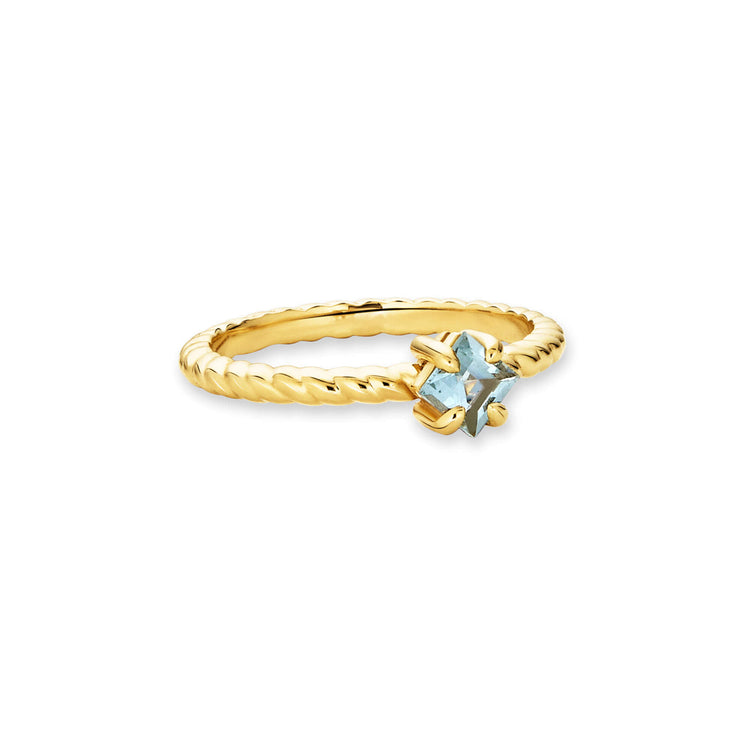 Stone and Strand 10K Yellow Gold Blue Lagoon Aquamarine Ring Side Image