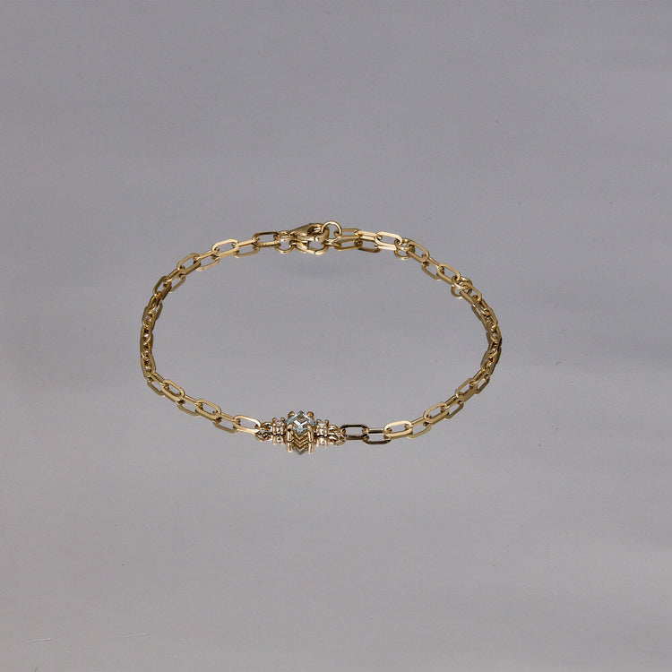 Stone and Strand 10K Yellow Gold Blue Lagoon At Twilight Aquamarine Bracelet Editorial Image