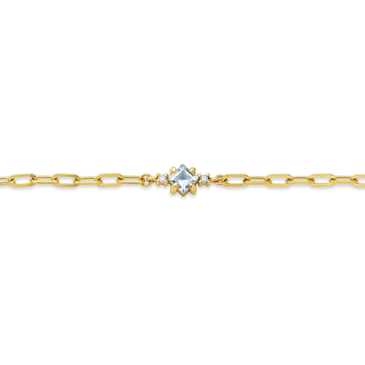 Stone and Strand 10K Yellow Gold Blue Lagoon At Twilight Aquamarine Bracelet Close Up Image