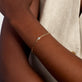 Image of 10K Yellow Gold Blue Lagoon At Twilight Bracelet with Aquamarine on Models Arm