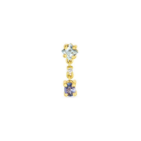 Stone and Strand 10K Yellow Gold Blue Lagoon At Twilight Diamond and Gemstone Drop Earrings Front Image