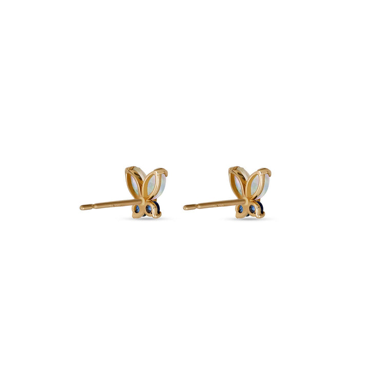 Blue Opal Butterfly Studs