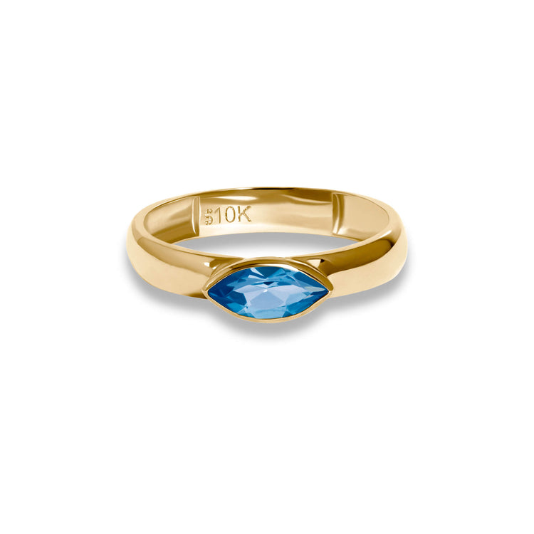 Stone and Strand 10K Yellow Gold Blue Skies Gallant Ring Front Image