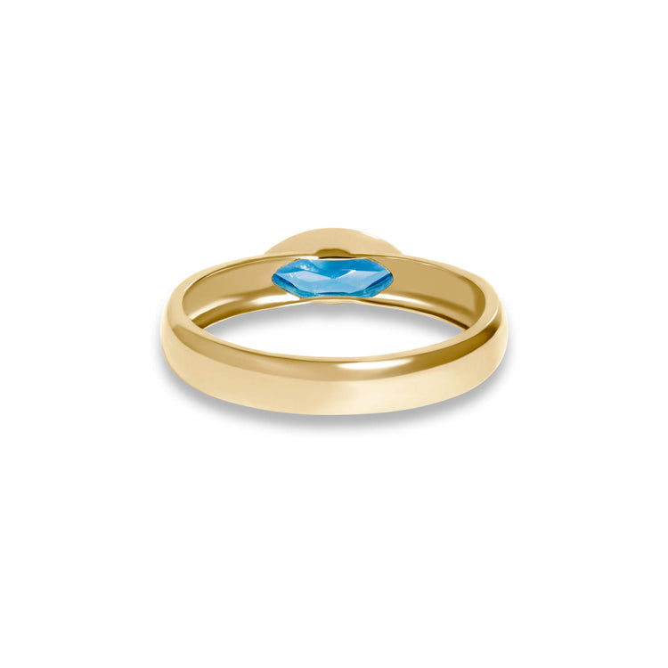 Stone and Strand 10K Yellow Gold Blue Skies Gallant Ring Rear Image