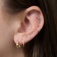 Image of 14K Yellow Gold Boiled & Bougie Flat Back Piercing Earring with Stone and Strand Earrings
