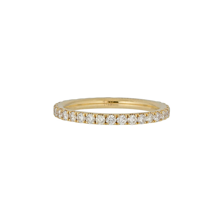 Stone and Strand 14K Yellow Gold Bold Diamond Eternity Ring Front mage