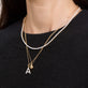 Image of 14K Yellow Gold Bold Diamond Initial Necklace with Stone and Strand Necklaces