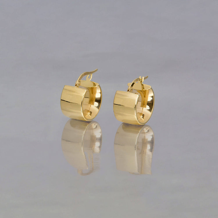 Stone and Strand 10K Yellow Gold Bold Glider Hoops Editorial Image