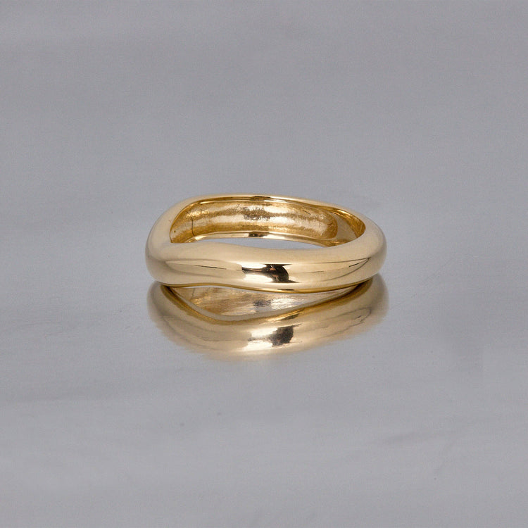 Stone and Strand 14K Yellow Gold Bold Merge Ring Editorial Image