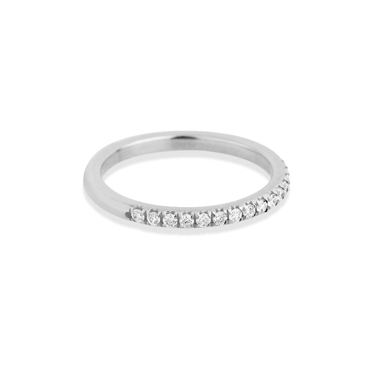 White Gold Bold Pave White Diamond Band