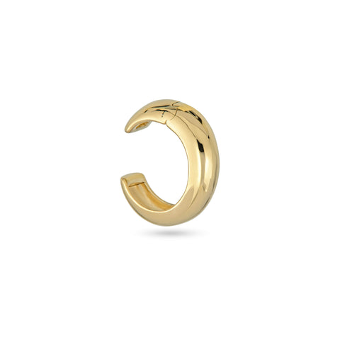 Stone and Strand 14K Yellow Gold Bold Puff Ear Cuff Side Image