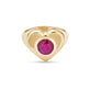 Bold Ruby Heart Pinky Signet Ring
