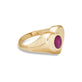 Bold Ruby Heart Pinky Signet Ring