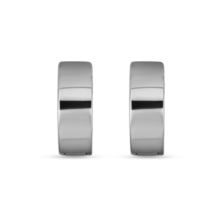 Stone and Strand Sterling Silver Bold Silver Second Hole Huggies Front Image