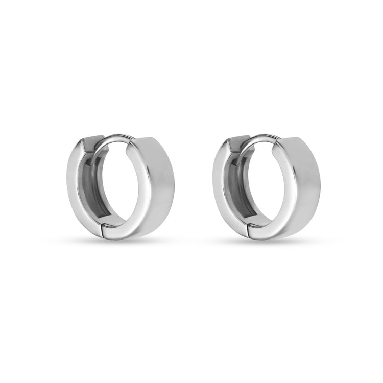 Stone and Strand Sterling Silver Bold Silver Second Hole Huggies Side Image