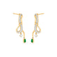 Stone and Strand 14K Yellow Gold Bow Nouveau Diamond and Emerald Gala Earrings Side Image