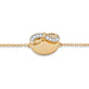 Stone and Strand 10K Yellow Gold Bow Nouveau Diamond ID Bracelet Close Up Image