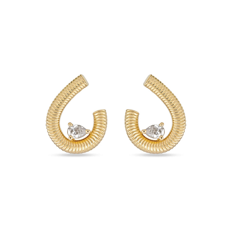 Stone and Strand 14K Yellow Gold Bowie Earrings Front Image