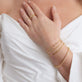 Model wearing Pivot by Stone and Strand Paperclip Chain with solid gold Stone and Strand jewelry
