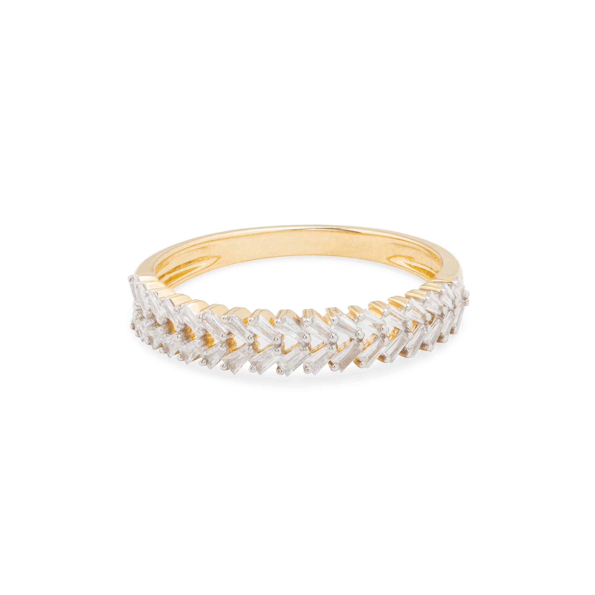 Braided Diamond Baguette Band