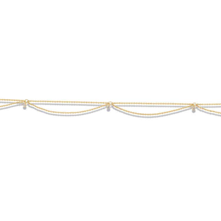 Stone and Strand 10K Yellow Gold Bright Lights Anklet Close Up Image