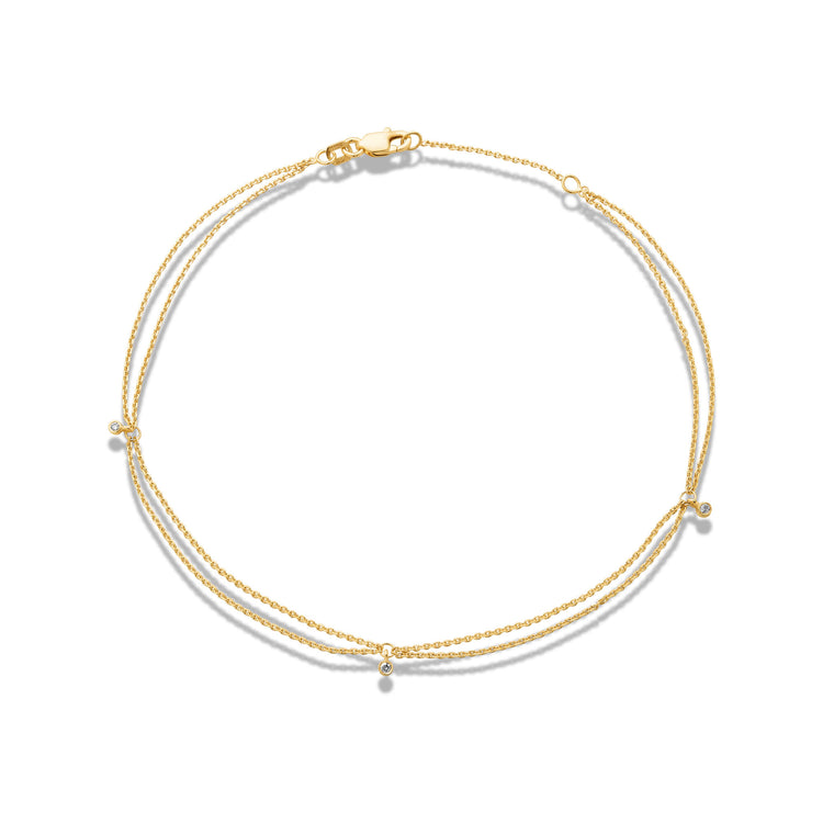 Stone and Strand 10K Yellow Gold Bright Lights Anklet Front Image