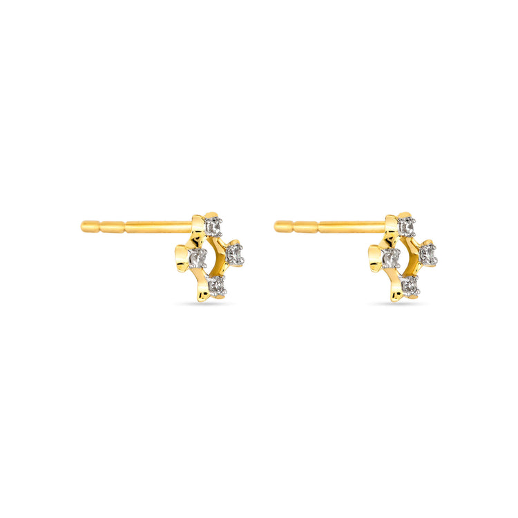 Stone and Strand 10K Yellow Gold Bright Lights Aura Studs Side Image