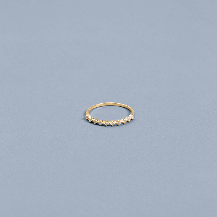 Stone and Strand 10K Yellow Gold Bright Lights Diamond Band Editorial Image