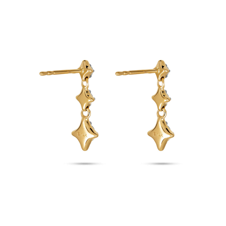 Stone and Strand 14K Yellow Gold Bright Lights Drop Earrings Rear Image