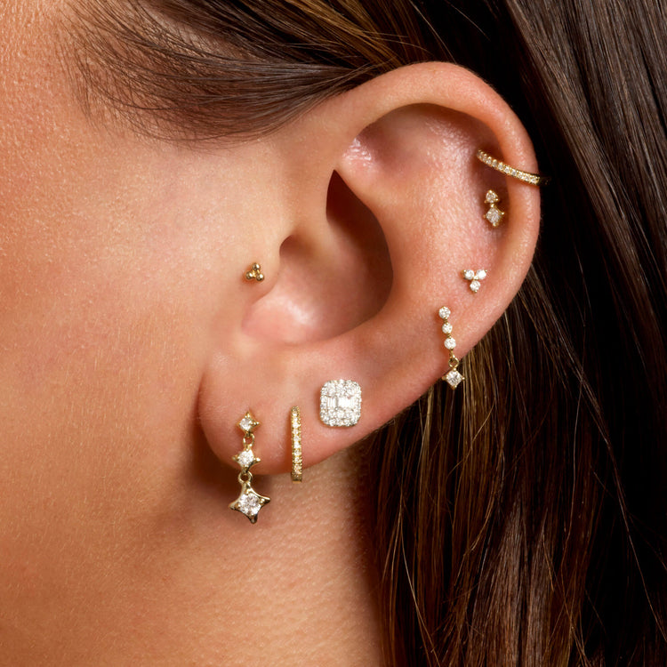 Stone and strand earrings discount