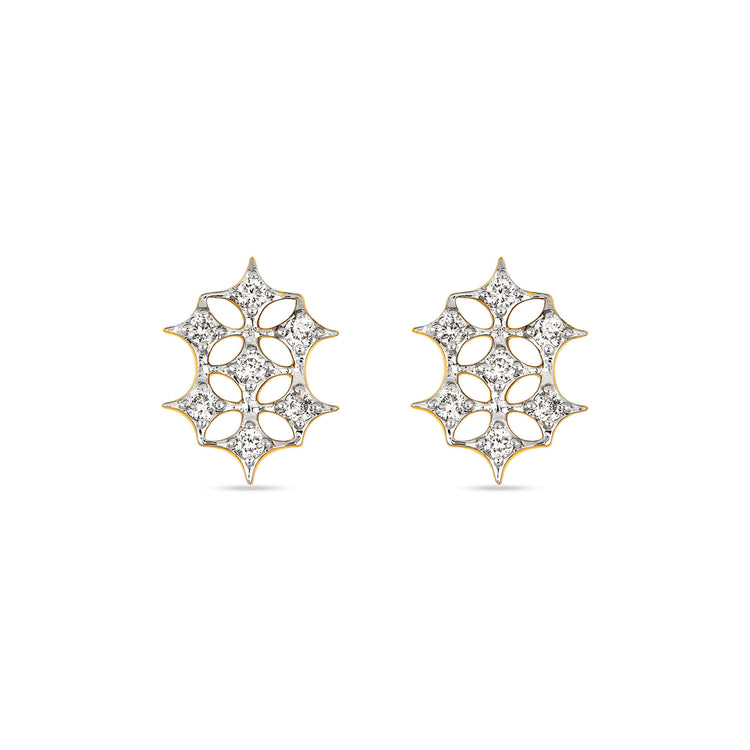 Stone and Strand 14K Yellow Gold Bright Lights Galactic Studs Front Image