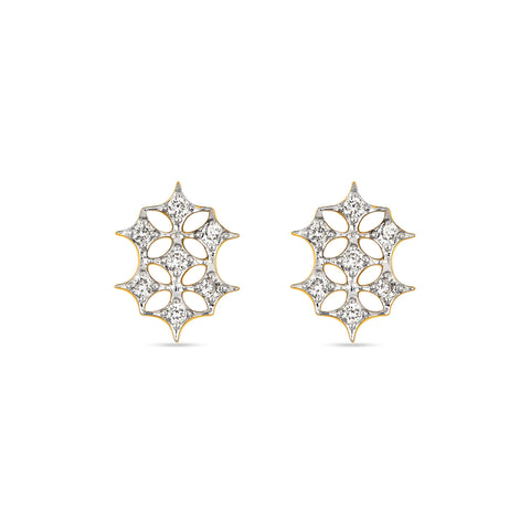 Stone and Strand 14K Yellow Gold Bright Lights Galactic Studs Front Image