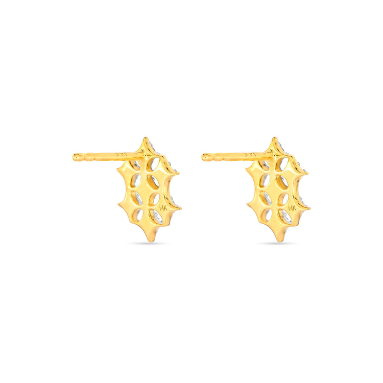 Stone and Strand 14K Yellow Gold Bright Lights Galactic Studs Rear Image
