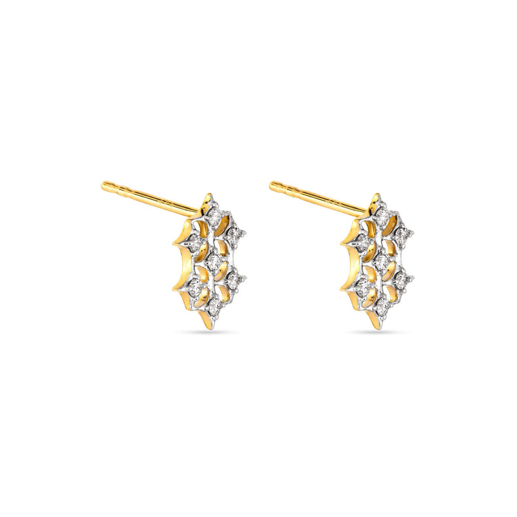 Stone and Strand 14K Yellow Gold Bright Lights Galactic Studs Side Image
