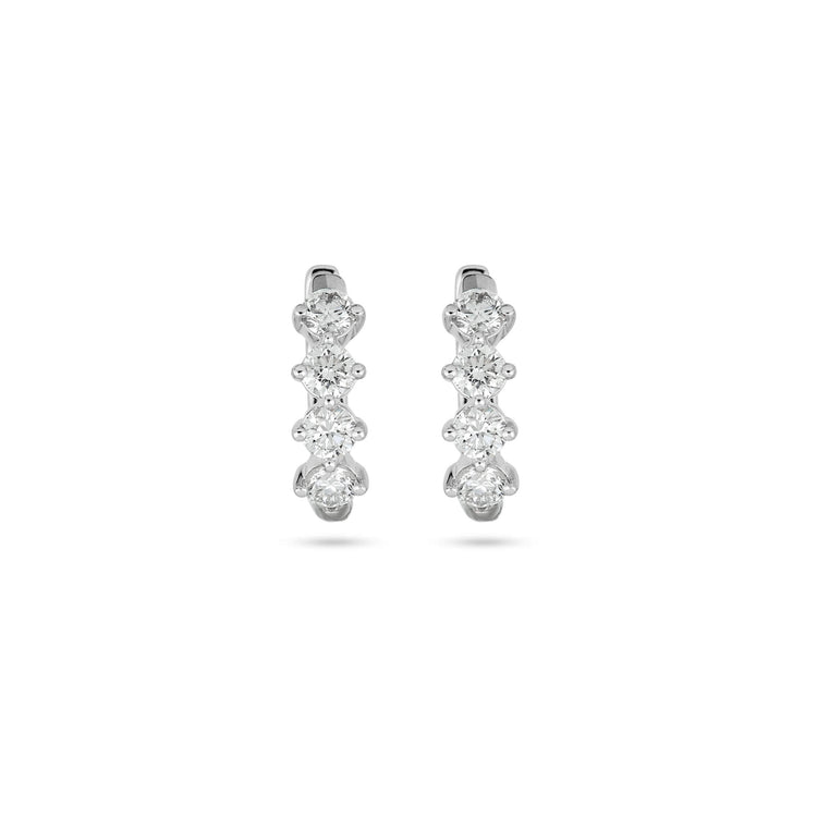 Stone and Strand 14K White Gold Bright Lights LAB-Created Diamond Huggies Front Image