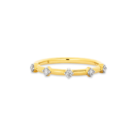 Stone and Strand 10K Yellow Gold Bright Lights Station Ring Front Image