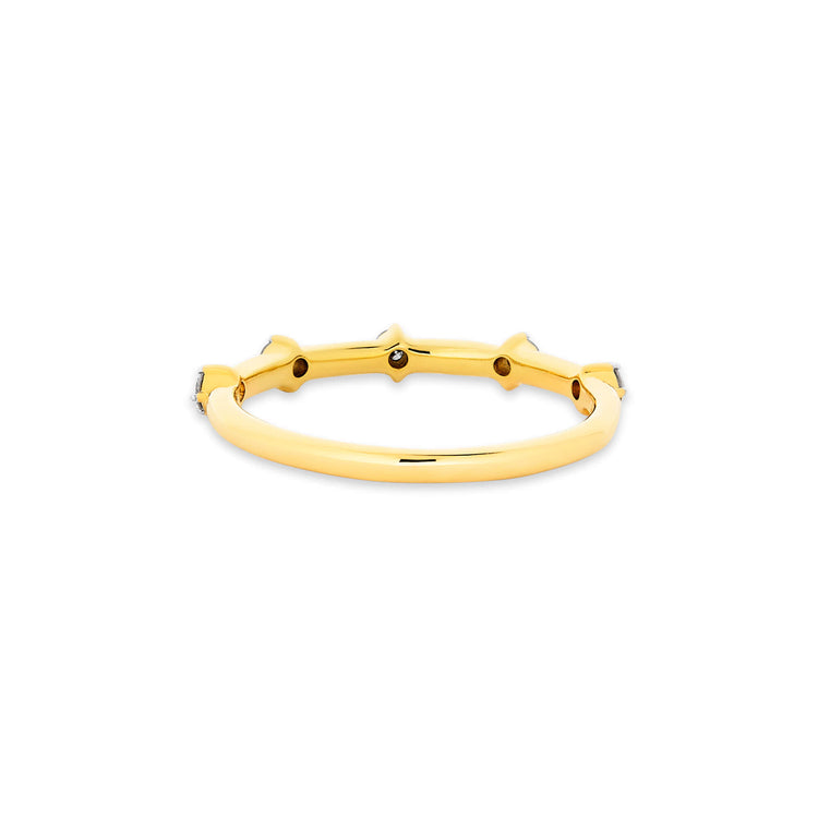 Stone and Strand 10K Yellow Gold Bright Lights Station Ring Rear Image
