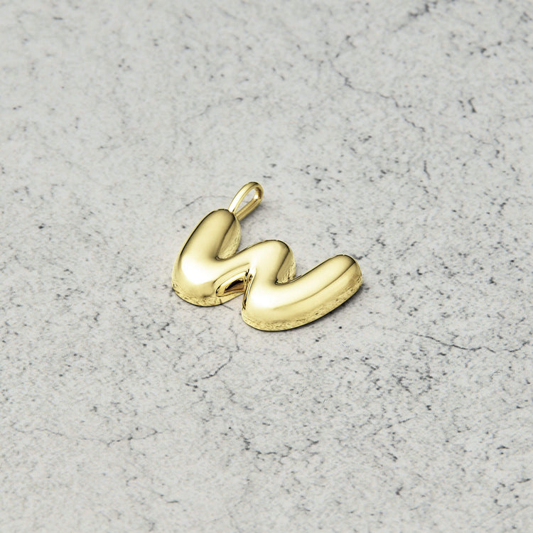 Stone and Strand 14K Yellow Gold Bubble Tea Initial Charm W Initial Editorial Image