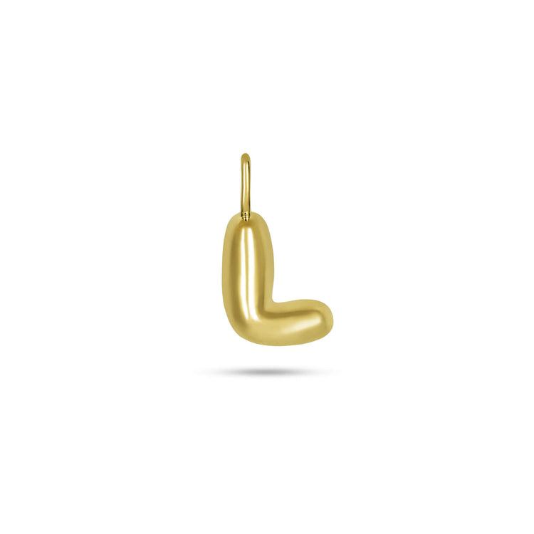 Stone and Strand 14K Yellow Gold Bubble Tea Initial Charm L Initial Front Image