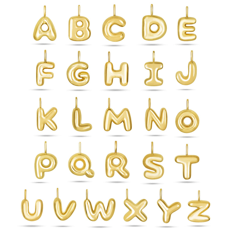 Stone and Strand 14K Yellow Gold Bubble Tea Initial Necklace Initials Image