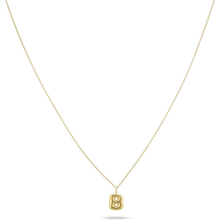 Stone and Strand 14K Yellow Gold Bubble Tea Initial Necklace B Initial Image