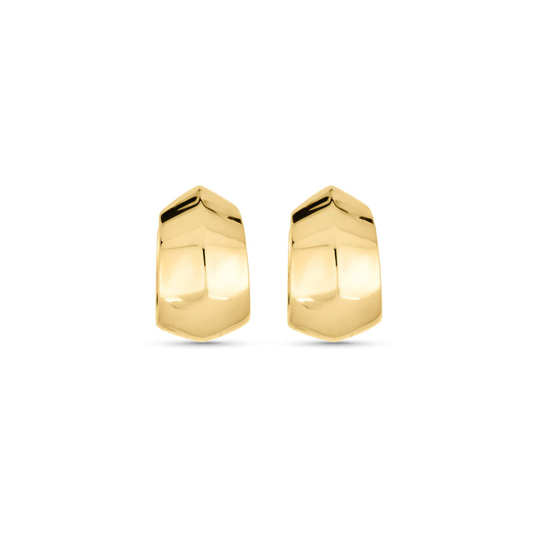 Stone and Strand 14K Yellow Gold Buvette Diamond Pave Huggie Earrings Rear Image