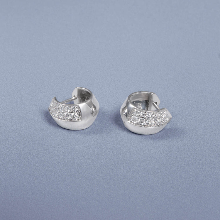 Stone and Strand Sterling Silver Buvette LAB-Created Pave Earrings Editorial Image
