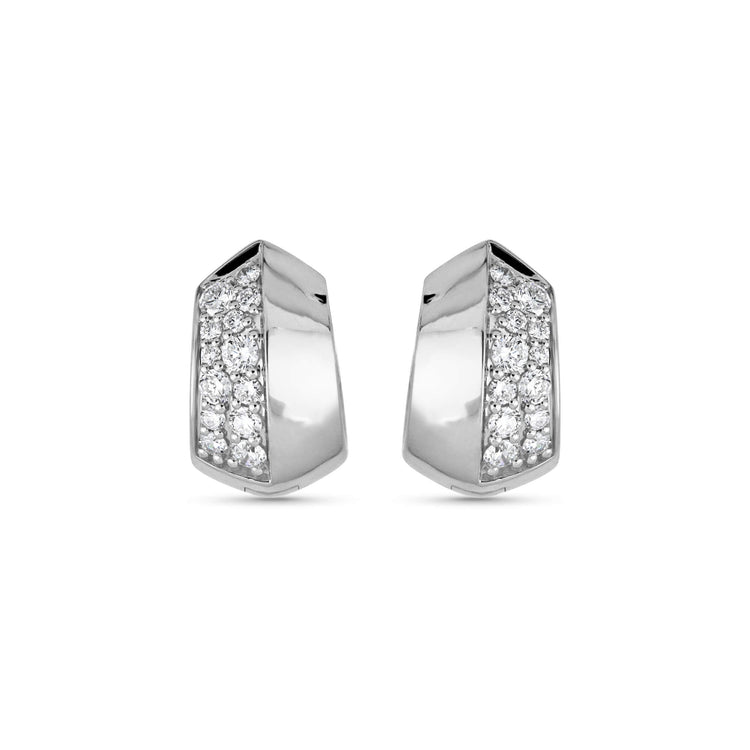 Stone and Strand Sterling Silver Buvette LAB-Created Pave Earrings Front Image