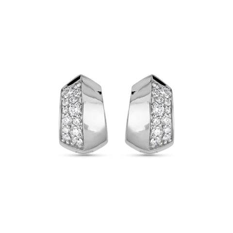 Stone and Strand Sterling Silver Buvette LAB-Created Pave Earrings Front Image