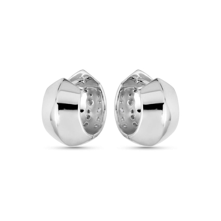 Stone and Strand Sterling Silver Buvette LAB-Created Pave Earrings Rear Image