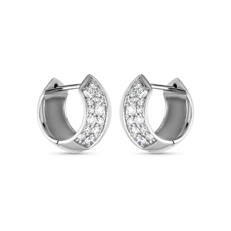 Stone and Strand Sterling Silver Buvette LAB-Created Pave Earrings Side Image